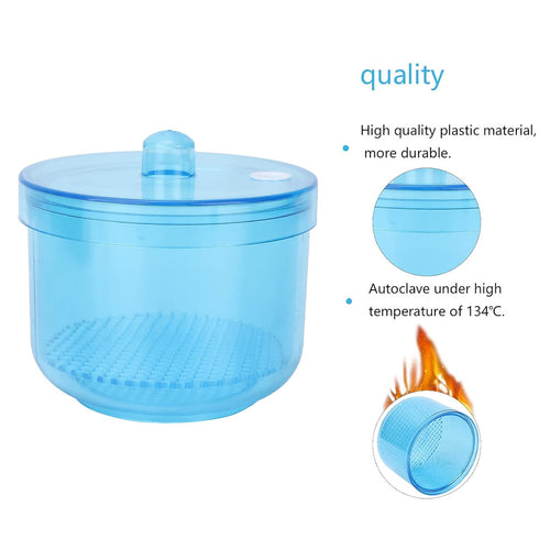 Portable Nail Art Cleaning Box, Nail Sterilizer Box for Manicure Tools, Cleaning Container for Accessories (Blue)