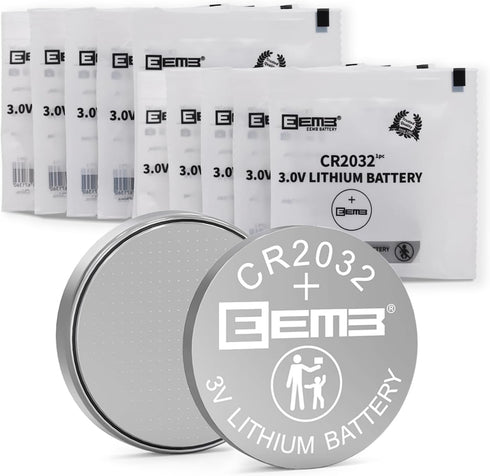 EEMB 10PACK CR2032 Battery - 3V Lithium Button Coin Cell Batteries for Remotes, Watches, Calculators & Medical Devices