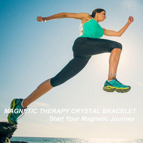 Magnetic Ankle Bracelets for Women - Stainless Steel Anklet with Blue Stones, Fashion Jewelry Present