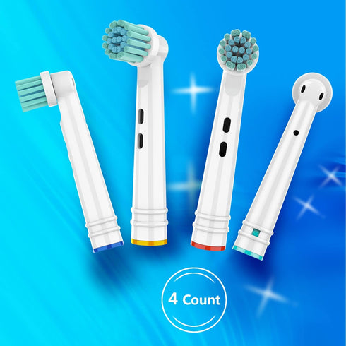 Brush Replacement Heads for Oral B Electric Toothbrushes - 4 Count Extra Soft Bristles for Sensitive Gums
