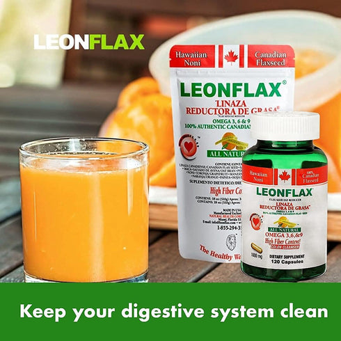 Leonflax 100% Authentic Canadian Flax Seed, 18 Oz Bag, All-Natural Dietary Supplement for Digestive Health