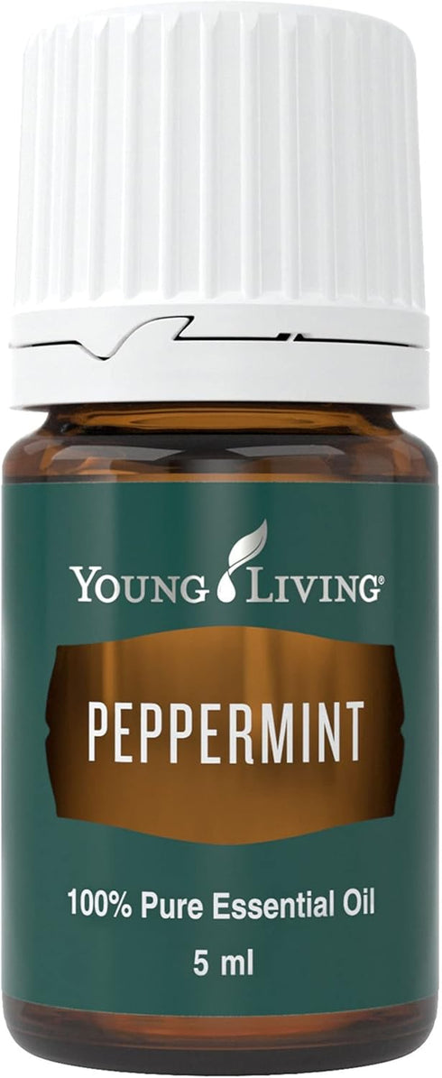 Young Living Peppermint Essential Oil, 5ml, Invigorating Mint Aroma, Muscle Relaxation, Aromatherapy