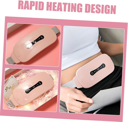 SHERCHPRY Menstrual Heating Pad with Massage Function Cordless Heated Waist Belt for Cramps Relief Portable Pad