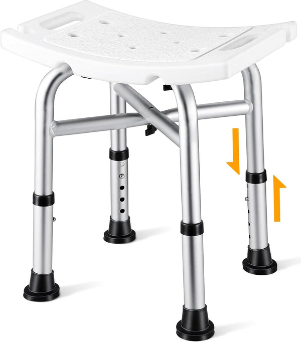 Hiqufet Shower Chair for Inside Shower(500lb), 5 Height Adjustable Shower Stool, Shower