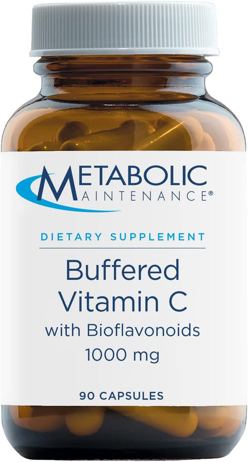 Metabolic Maintenance Buffered Vitamin C Supplement - 90 Capsules for Tissue + Immune Support
