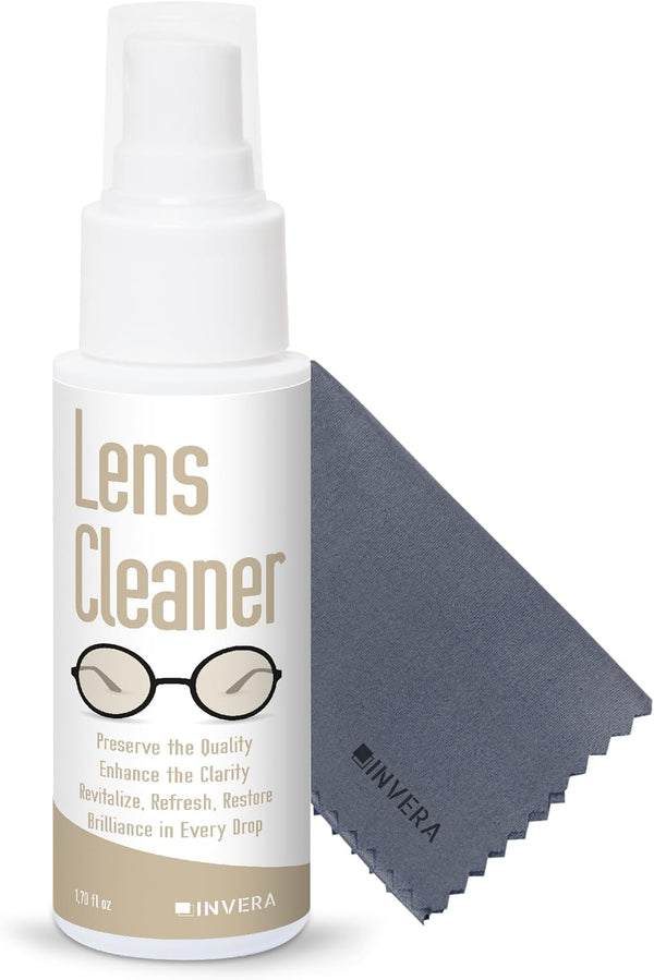 Eyeglass Cleaner Spray with Microfiber Cloth Kit, Gentle Lens Cleaner for Eyeglasses, Sunglasses, and Electronic Screens