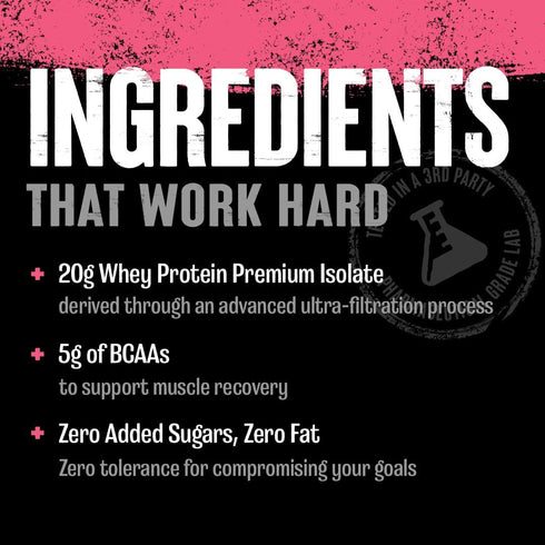 Clear Whey Isolate Protein Powder - Easy to Digest, 5g BCAA, Watermelon Limeade, 500g (20 Servings)