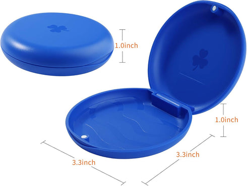 (2 Pack) Solid Orthodontic Retainer Cases (Blue)