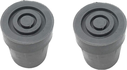 PCP Replacement Cane Tips, 7/8 inch / 2.2 cm Diameter, Gray, Two Tips
