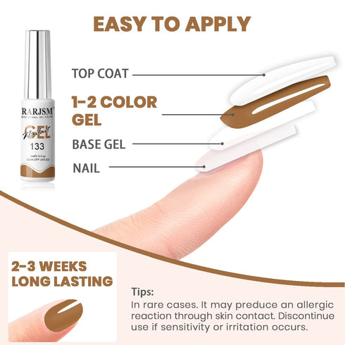 RARJSM Gel Paint for Nail Art, Nude Liner Gel Polish Set, 12 Colors with Thin Sharp Brush