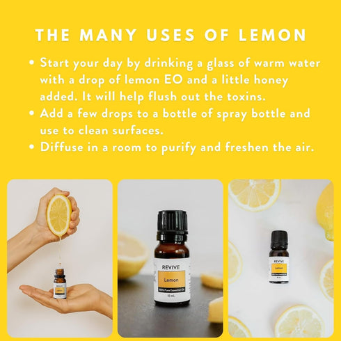 Lemon Essential Oil 30mL by Revive Essential Oils - 100% Pure Therapeutic Grade for Diffuser and Aromatherapy