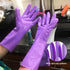 Alimat PluS Reusable Cleaning Gloves, 4PCS, Latex Free, Waterproof, Large, Blue+Purple, Dishwashing
