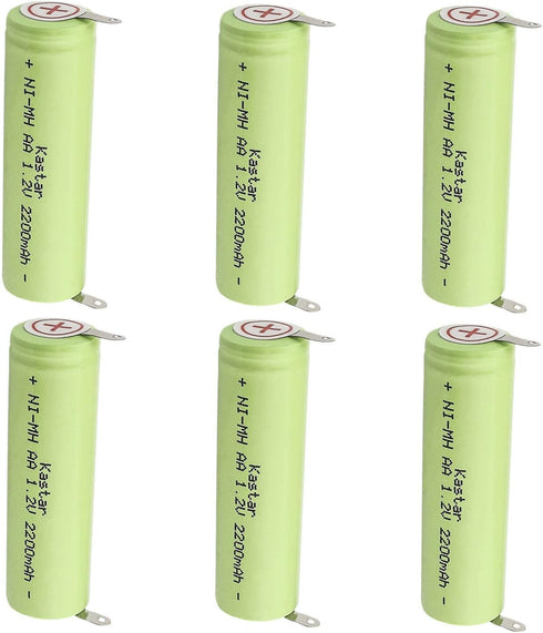 Kastar 6-Pack 1.2V 2200mAh Ni-MH Battery, Compatible with Braun 7540 7570 7630 7680 7690 7765 7785 7795 Micron