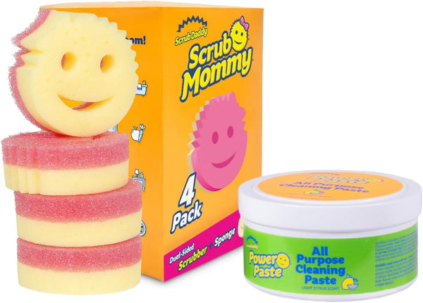 Scrub Daddy Sponges & PowerPaste XL Value Pack - 4 Scrub Mommy