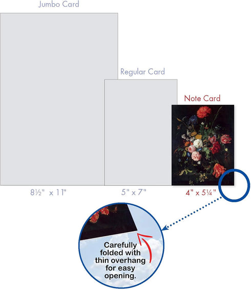 The Best Card Company - 10 Boxed Note Cards with Flowers, Blank Assorted Floral Notecards Bulk, Baroque Blooms M10020BK