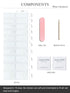 Semi Cured Gel Nail Strips, 20 PCS White Checkered Gel Nail Stickers, UV Light Required for Salon Quality