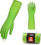Vgo... 2-Pairs Dishwashing Gloves, Reusable Household Kitchen Gloves, Long Sleeve, Thick Latex for Cleaning and