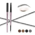 Double Ended Eyebrow Pencil, Waterproof Natural Brow Enhancing Pen, Long Lasting Eye Makeup, Black, Pack of 1