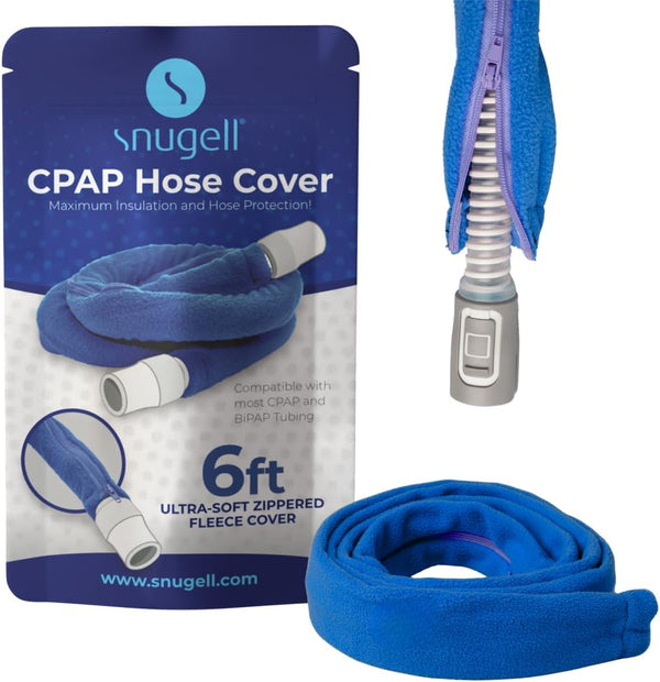 Snugell CPAP Hose Cover, 6ft Tubing Wrap in Blue for ResMed, Fisher & Paykel, Ultra-Soft Fleece Cover