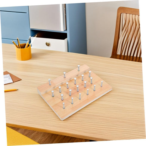 Toyvian Finger Rehabilitation Training Pegboard: Wooden Hand Therapy Board Game Pegboard for Finger Strengthening