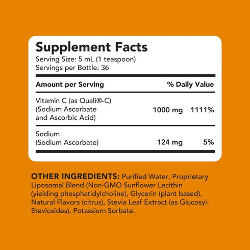 AMANDEAN Liposomal Vitamin C 1000mg - Liquid Supplement for Immune Support and Skin Health
