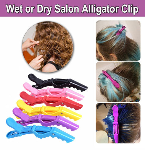 AKOAK 6 PCS Professional Anti-Slip Crocodile Clip, Large Styling Hair Clip for Women