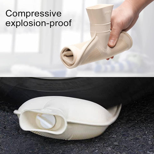 Hot Water Bag Hot Water Bottle 2 Liter, Heat Up and Refreezable Hot Cold Pack with Knit Cover for Pain Relief, Hot Cold