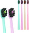 Lindo EcoCare Polishing Toothbrush - Charcoal Infused Bristles & Biodegradable Handle, Pack of 4