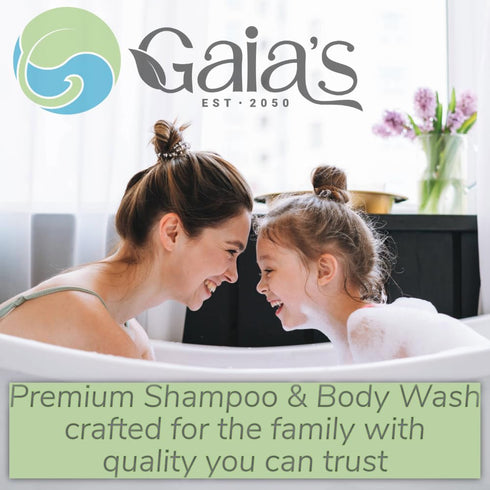 GAIA'S Premium Natural Shampoo and Body Wash All 3 Scents Sampler, 6 oz (2 oz X 3) No Added Colors, Tear Free, Organic and Natural Ingredients, Travel Size, No Sulfates