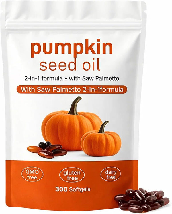 hanachi Pumpkin Seed Oil Capsules, 2 in 1 Pumpkin Seed Oil with Saw