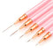 Nail Art Liner Brushes, 5Pcs Painting Brush Set for Long Lines, Thin Details, Fine Drawing Sizes 4/8/12/20/25mm (Pink)