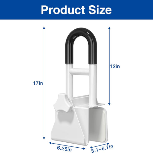 songsoso 3.1 6.7 Inch 300 lbs Bathtub Safety Rail, Bathtub Handle Grab Bar with Non-Slip Grip for Seniors, Elderly