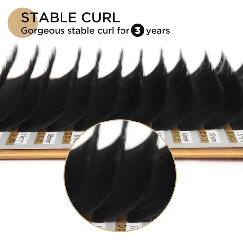 LASHVIEW 0.07 Thickness C Curl Mixed Tray Volume Faux Eyelash Extensions - Silk Individual Lash Extensions