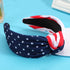 USA Flag Knotted Headbands for Women and Girls, Non-Slip Patriotic 4th of July Hair Accessories, Red White Blue
