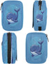 Honeybaby Cute Blue Whale Pill Case Bag Portable Weekly Pill Organizer Travel Pill Organizer Case Bag with Zipper