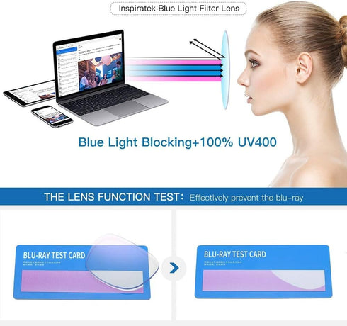 Progressive Multifocus Reading Glasses - Blue Light Blocking for Women Men, Grey 2.0X