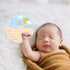 lasuroa 5.9 Inch Baby Announcement Sign, Cute Sun Style Wooden Hello World Newborn Sign Baby Name Plaque for Nursery