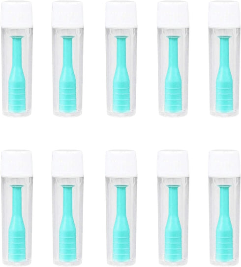 10 Pack Hard Contact Lens Remover & Insertion Tool, RGP Plunger Suction Cup for Hard Lenses (Green)