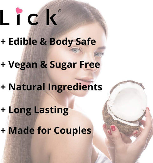 Coconut Flavored Massage Oil for Couples – Edible Massaging Lotion with Vitamin E, Sweet Almond and Coconut Oil, Non