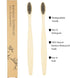 2 PCS Bamboo Toothbrushes - Soft Bristles Wooden Toothbrushes for Adults, Natural Biodegradable BPA Free Black