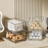 ZHIAI 4 Pcs Makeup Organizer Drawers, Stackable Stripes Bathroom Organizers for Vanity and Kitchen Cabinets