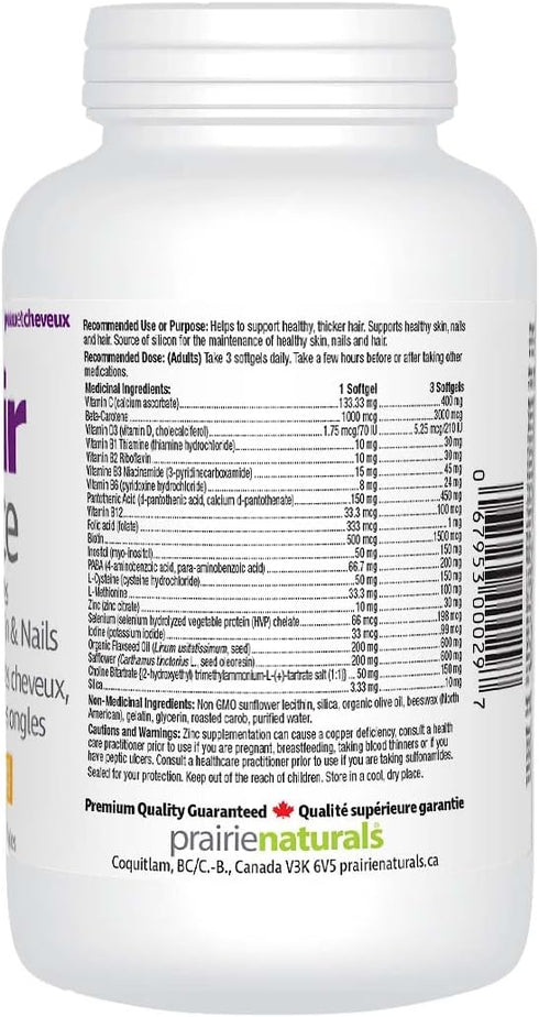 Prairie Naturals Hair Force Softgels, 180 Count.