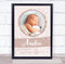 The Card Zoo New Baby Birth Details Christening Nursery Dusky Circle Photo Gift Print