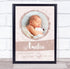 The Card Zoo New Baby Birth Details Christening Nursery Dusky Circle Photo Gift Print