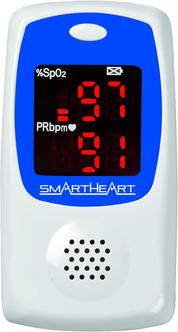 SmartHeart Talking Pulse Oximeter, Audible Result Announcement, Blood Oxygen Saturation Monitor