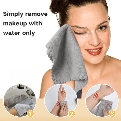 SUNLAND Microfiber Face Cloth, Reusable Makeup Remover Facial Cleansing Towel, 12inchx12inch, 6 Pack Grey