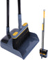 JEHONN Broom and Dustpan Set, 54 Inches Long Handle, Lightweight Indoor Upright Dust Pan with Comb Teeth for Home