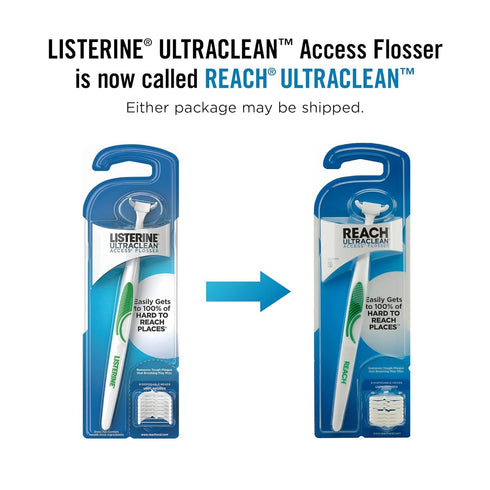 REACH Ultraclean Access Snap-On Flosser & Flosser Refill Head, Mint Flavor, 28 ea