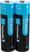 Kratax 1.5V AA Lithium Rechargeable Batteries (2 Pack) - High Capacity 3500mWh, Precharged, 1600 Cycles