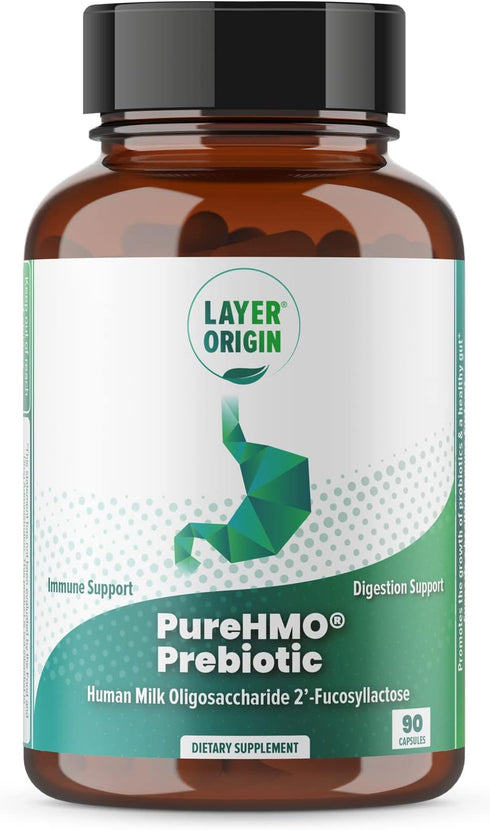 Layer Origin PureHMO Human Milk Oligosaccharide (HMO 2'-FL) Prebiotic - 30-Day Supply, Feed 180 Billion